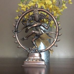Large 9” Brass Dancing Shiva Nagarajaiah